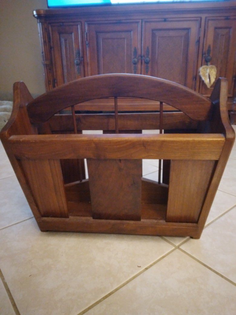 Solid Wood Magazine Rack - In Great Condition