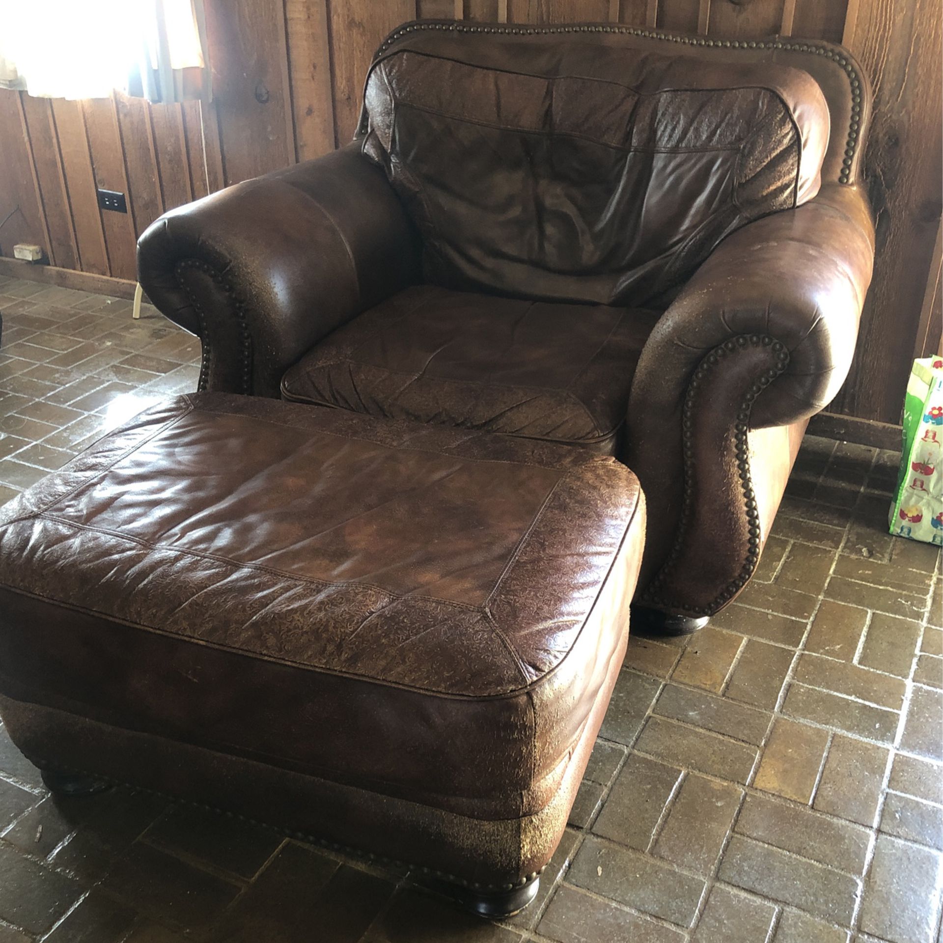 FREE Leather Couch, Chair, & Ottoman