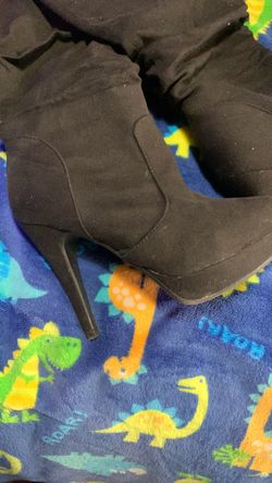 Black Suede Stiletto  Boots
