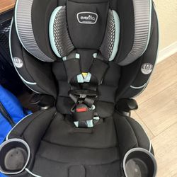 Evenflo Car seat All 4 Stages Slim- with travel bag & infant insert
