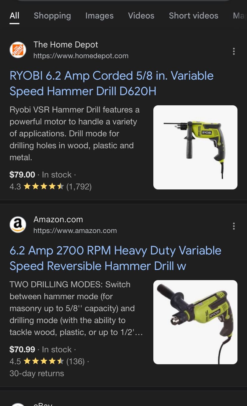 Ryobi Hammer Drill. Brand New 
