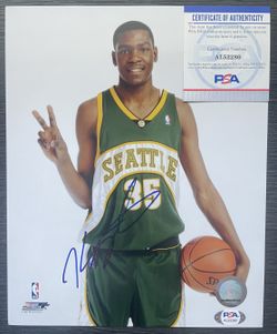 Kevin Durant Autographed 8x10 Photo NBA Rookie Year Seattle Sonics with PSA/DNA COA