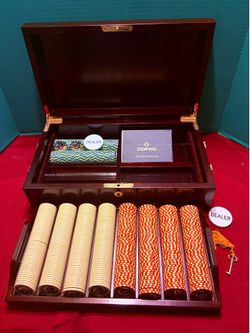 Poker Chip set with wooden case