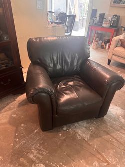 Dark Brown Leather Club Chair