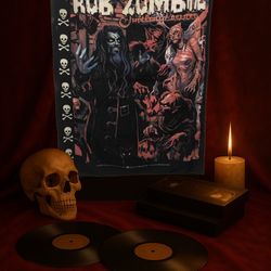Rob Zombie RARE 2000 VTG HellBilly Deluxe Horror Fabric Poster ONLY ONE ONLINE!