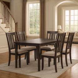 Set Of 4 - Espresso Wooden Dining Chairs [NEW] [CHAIRS ONLY / TABLE NOT INCL]