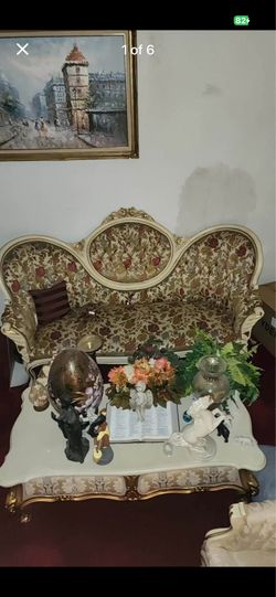 Vintage French Provincial Tufted Sofa