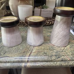 Marble Candle Holders Set Of 3