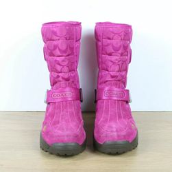 pink coach snow boots