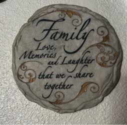Stone home decor quote "family"