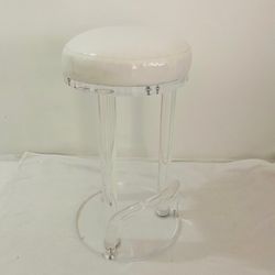 Barstools,I Have 3  Handmade best quality beautiful Lucite Clear acrylic bar stools thick acrylic  with white cushions..
