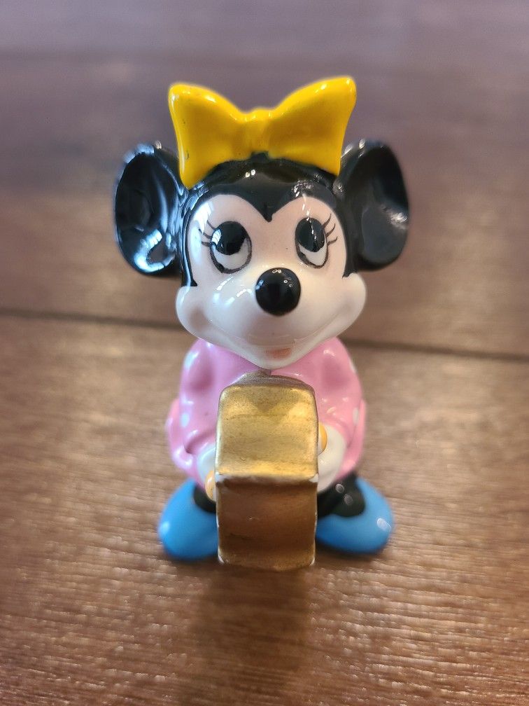 Vintage Walt Disney Minnie Mouse Drummer 3" Ceramic Figurine Made In Japan