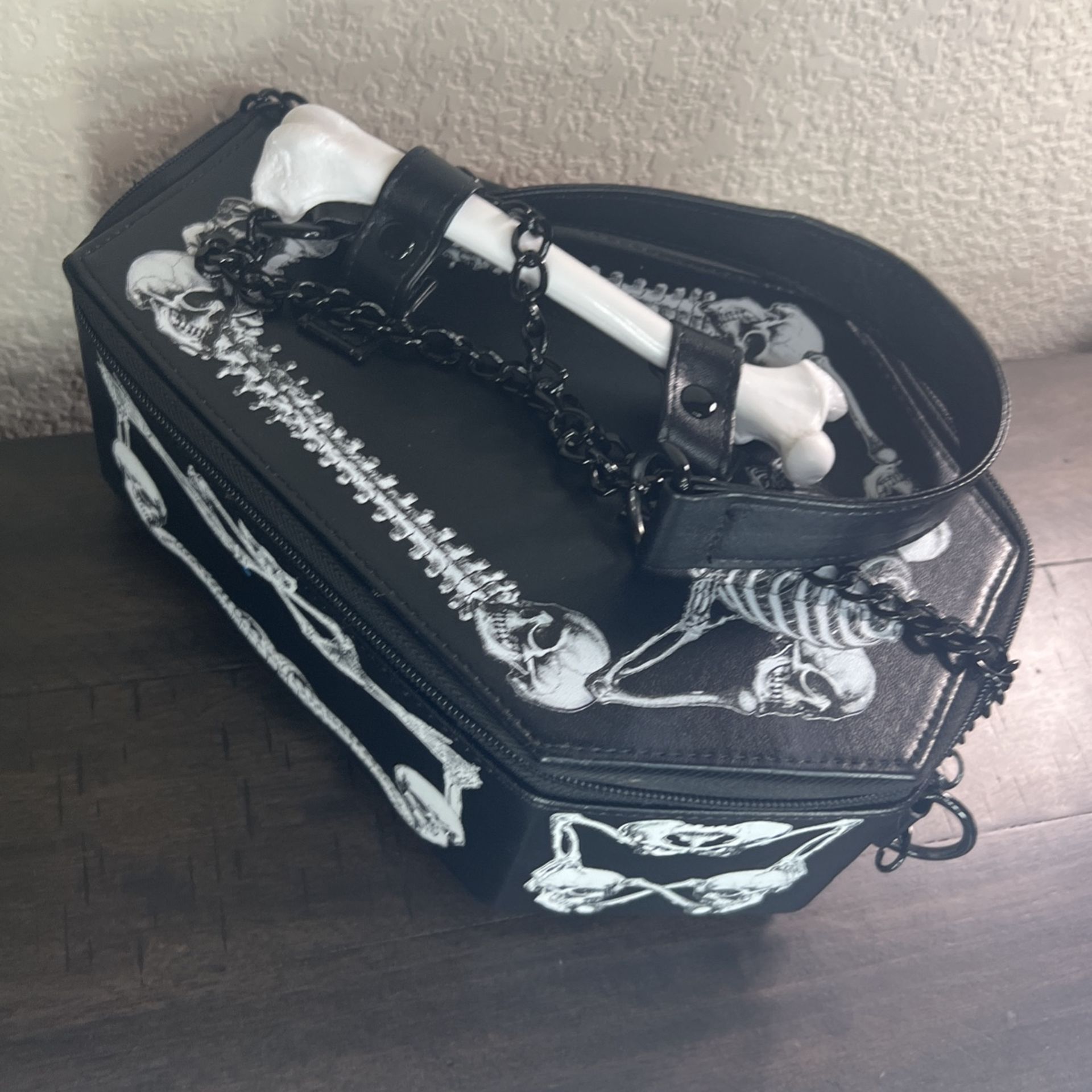 Black Goth Skeleton Purse 