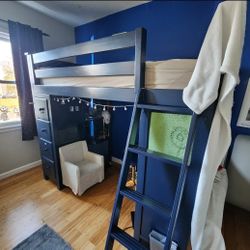 Twin Loft Bed with Organic Mattress