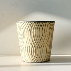 Ceramic Plant Pot/ Texture Plant Planter/ Flower Pot Patio Garden