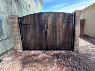 Double Wood and Metal Arched Gate any Size Available