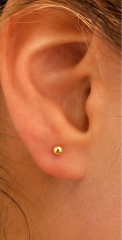 Gold Ball Stud Earrings with Screw Back