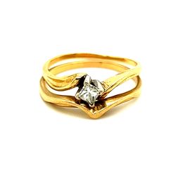 14k Princess Diamond Ring Set