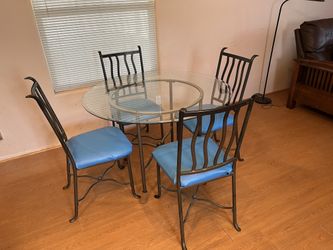 Glass top kitchen dinette set