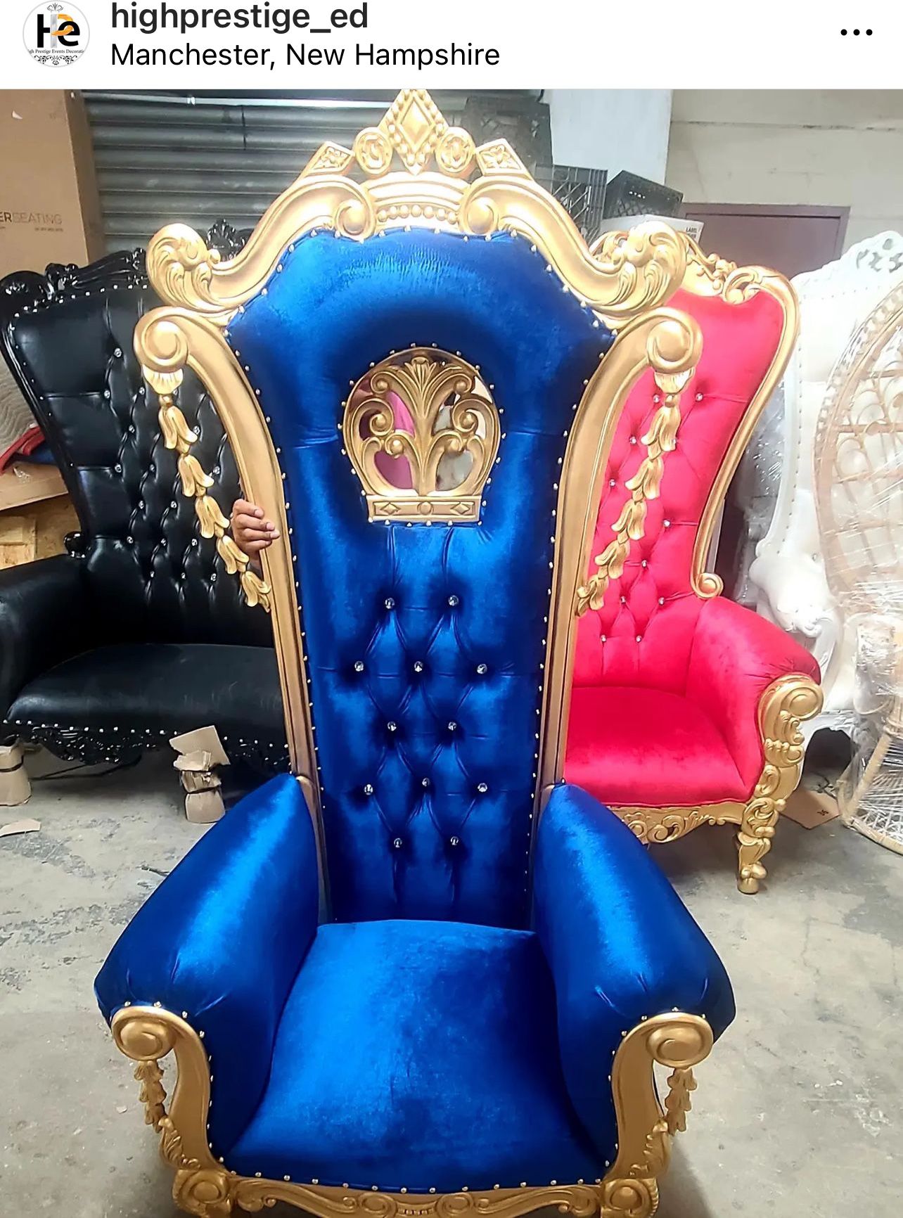 Throne Chair Royal Blue 