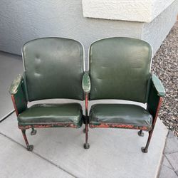 Vintage Antique Theater Chair Set 