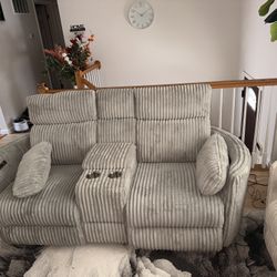 Upholstered Extra Wide Glider Power Recliner Couches 