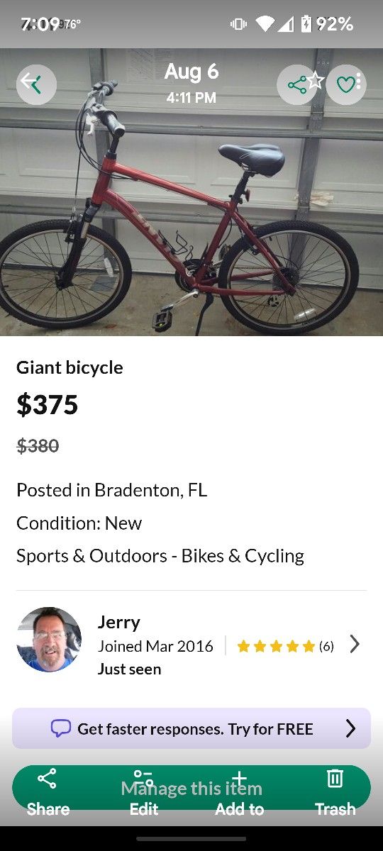 Giant Brand Bicycle