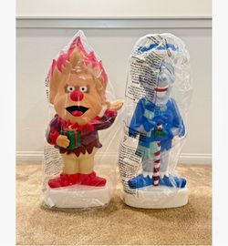 32" Heat and Snow Miser LED Lighted Blow Mold Outdoor Christmas Decor Gemmy