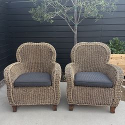 Rattan 2 seat sofa and 2 chairs