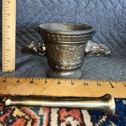 Vintage Richard A. Klein Apothecary Heavy Cast Brass Mortar & Pestle 