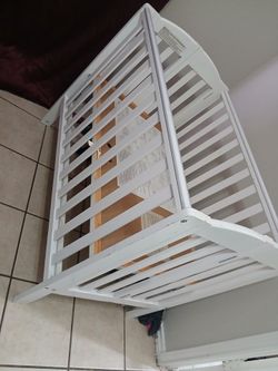 White Wooden Baby Crib