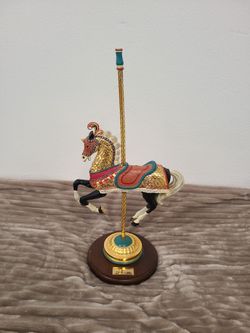 Carousel Horse by Ronald A Lee 1983, Vintage, gold armor