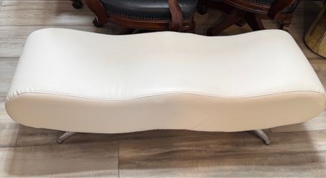 Modern white leather bench