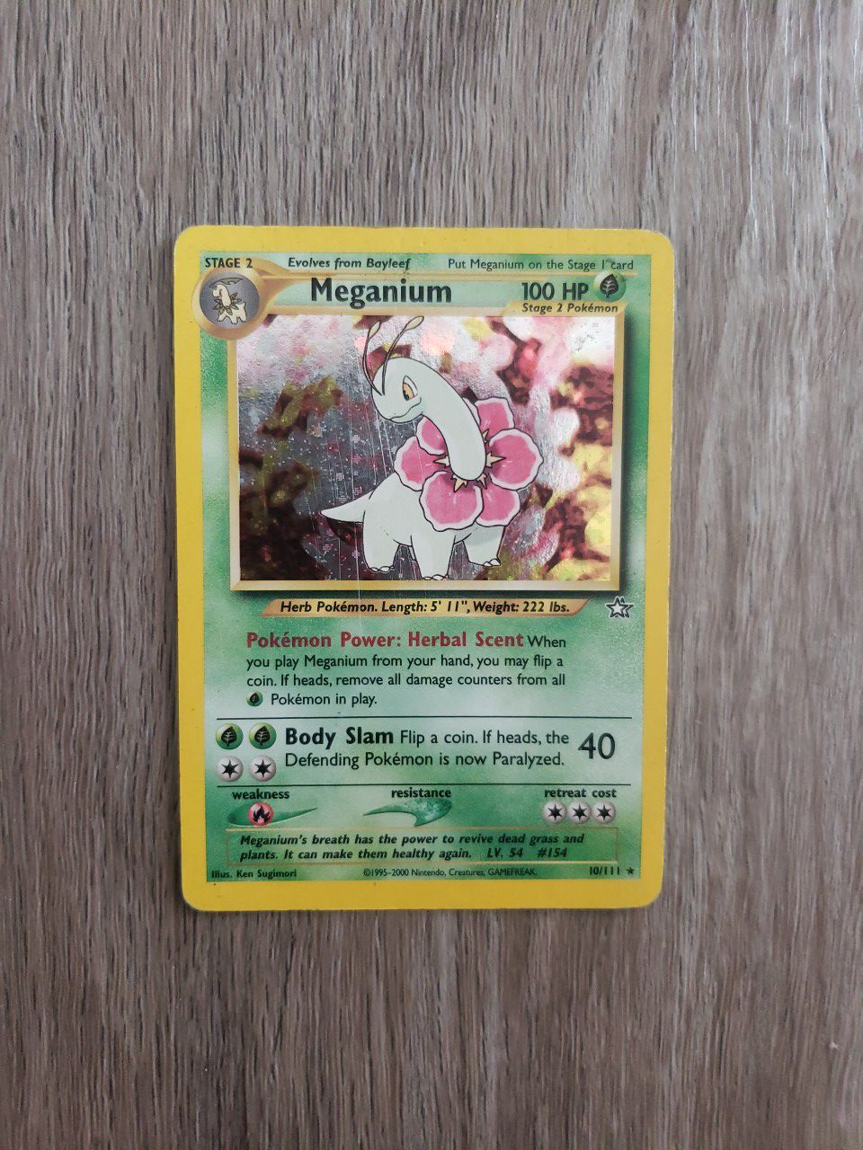 Neo Genesis Meganium 10/111 Rare Holo Pokemon Card WOTC