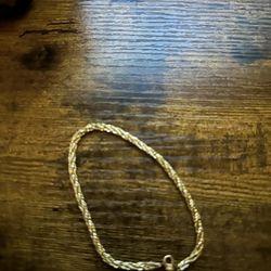 3.5 diamond cut rope chain bracelet hollow 10k yellow gold