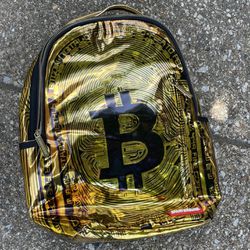 SPRAYGROUND BACKPACK BITCOIN BAG GOLD