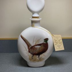 Vintage Jim Beam Milk-glass Decanter Ringnecked Pheasant 1969 Dant Distillery Field Birds #1.