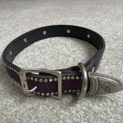 🎈Leather Heart and Crystal Dog Collar 