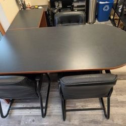 Large office Desk and chairs 