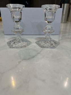 Vintage Crystal Candle Holders – Pair of 2