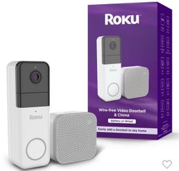 Roku Wire-free Video Doorbell & Chime with Motion & Sound Detection, Remote Monitoring, 1440p HD Night Vision