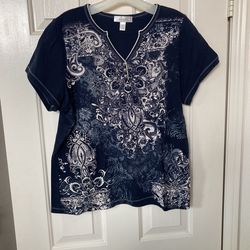 Dressbarn Women’s Dark Blue Blouse Size 1X