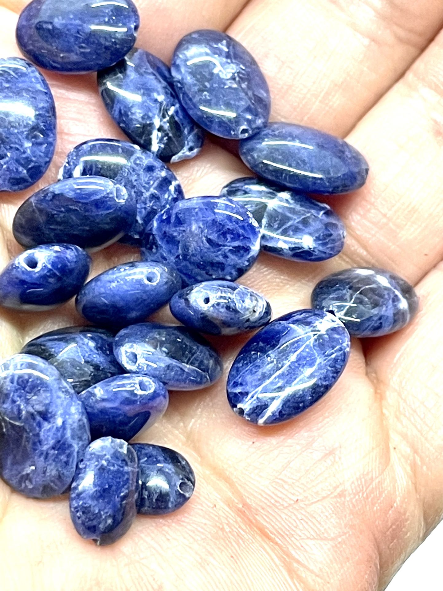 Large Lot Of Sodalite Oval Beads