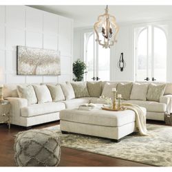Large 3-Piece Sectional with Ottoman