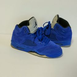 Jordan 5s Retro Blue Suede Sneakers 