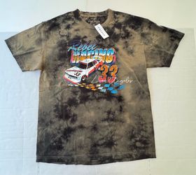 NWT  Pacsun  T Shirt  Short Sleeve  Tie Dye  Rebel Racing #33 Los Angeles  Printed Brown Black  Men  Size Medium