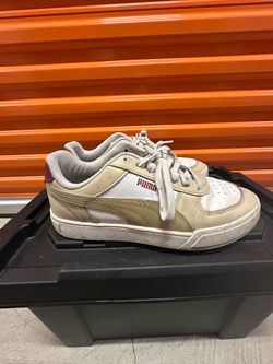 Puma Men’s Low-Top Casual Sneakers – Cream/White/Bur