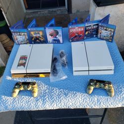 All White Sony Or Gold & White Playstation 4 PS4 500GB, 3 Great New Games & 1 Original Controller $200! Any Custom PS4 Combo. Or trade are welcome