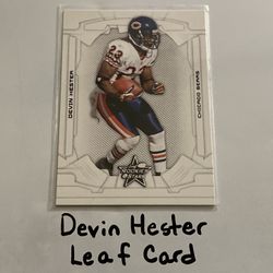 Devin Hester Chicago Bears Hall of Fame KR Leaf Card. 