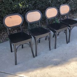 4 Wicker Back Chairs 